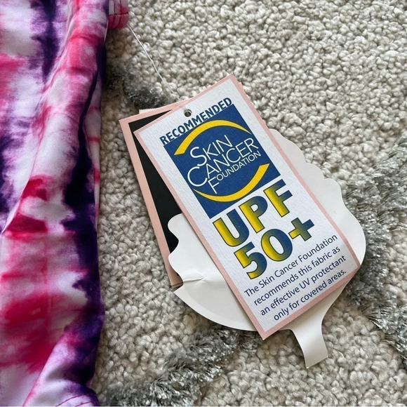 Andy and Evan tie dye fringe one piece bathing suit upf 50 purple pink new 4T - Picture 7 of 8